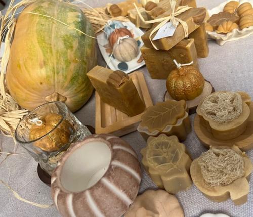 صابون القرع والبرتقال مع ليفة