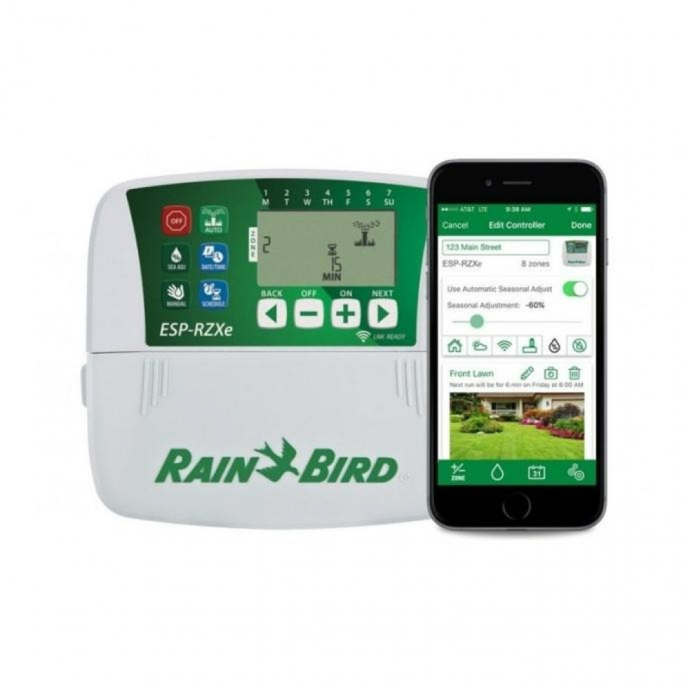 جهاز مؤقت الري ( تايمر زراعي ) رين بيرد Rain Bird هو جهاز أمريكي 4 خطوط للتحكم في الري. إنه مثالي للمنازل والشركات، ويوفر مجموعة متنوعة من الميزات التي تجعل من السهل جدولة وإدارة أنظمة الري الخاصة بك