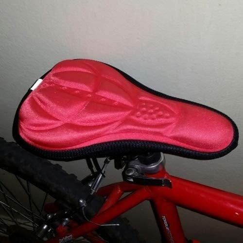 Mountain Bike 3D Thick Sponge Universal Size Silicone Bicycle Cushion Cover(Red)