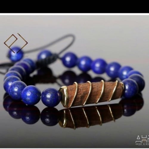 اسواره حجر لابيس طبيعي و خشب العود