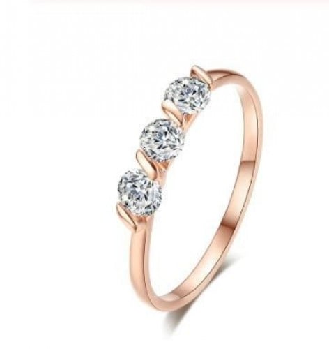 خاتم نسائي مطلي بالذهب مقاس 7.25 أمريكي