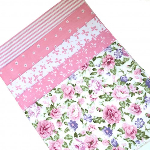 5 قطع قماش وردي 40x50 سم