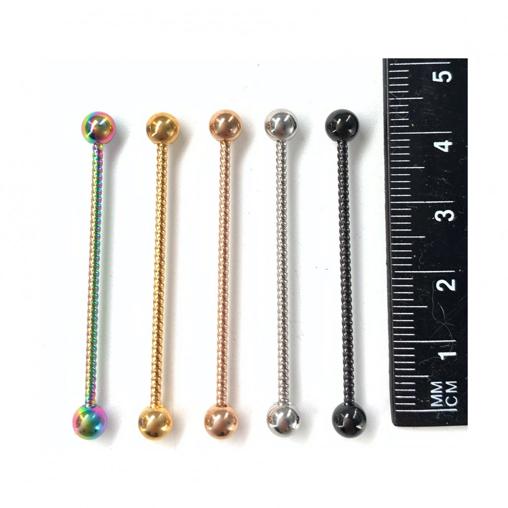 14g Braided Industrial Straight Barbell