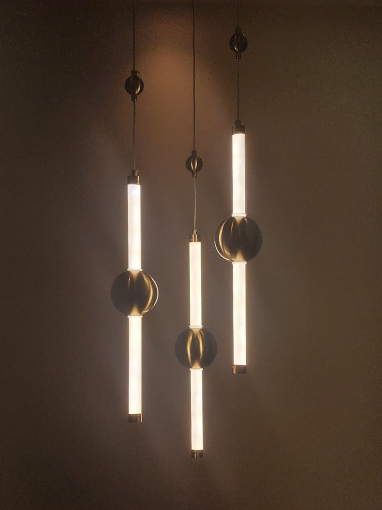 علاقي ليد مودرن برونزي 3 اضاءات 498