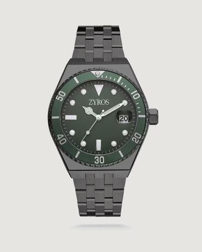Men's watch with gray steel strap
