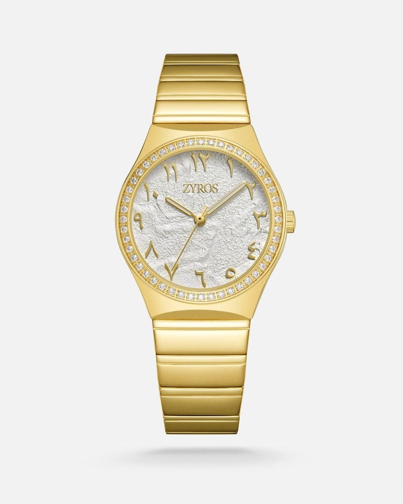 Women s gold tone steel watch Zyros official website We uniquely