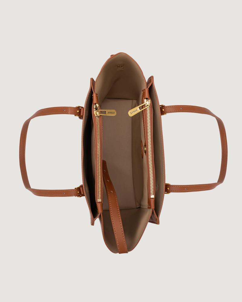 Women's bag with a classic design in brown