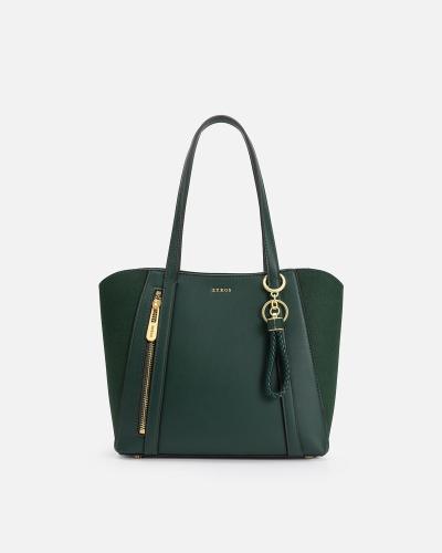 A stylishly designed bag in a green color