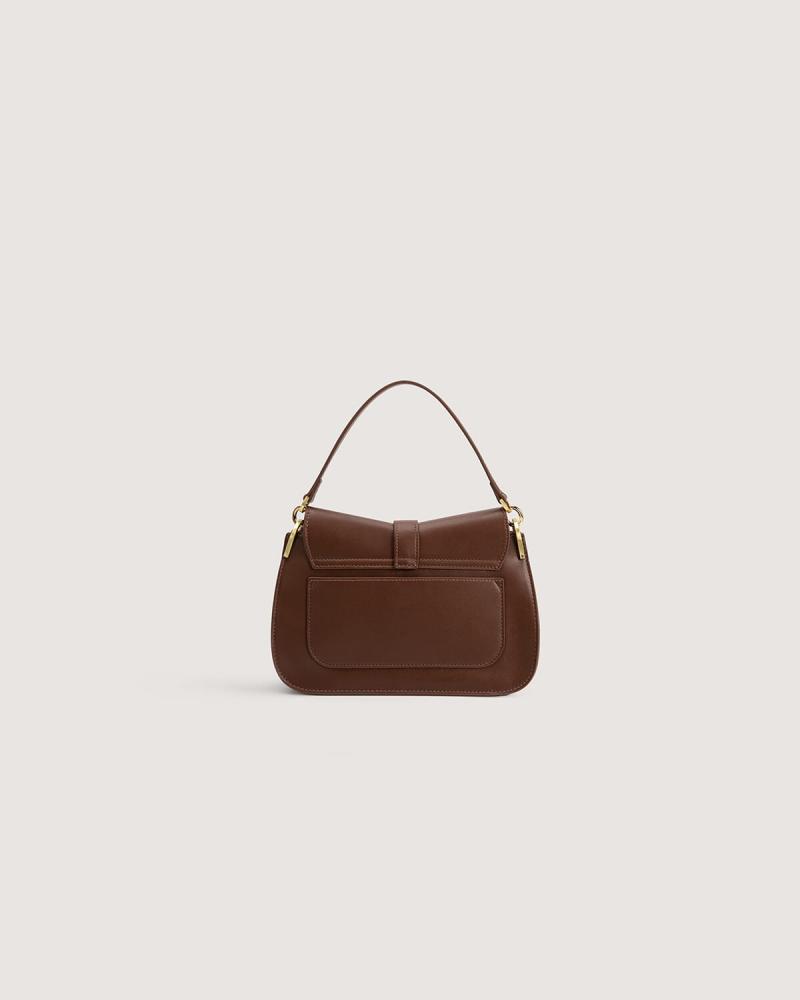 Medium-sized women's bag made of brown leather