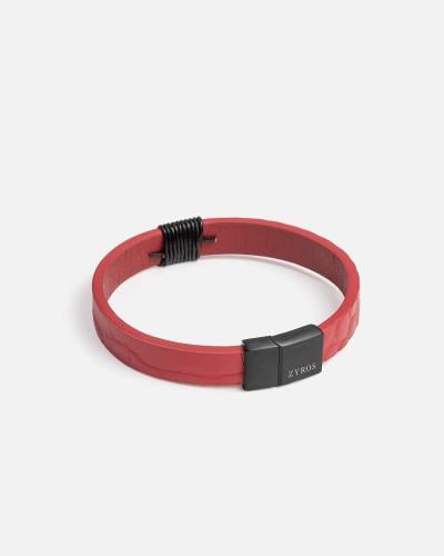 Men's bracelet with a wide design in red