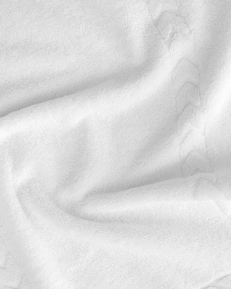 Two-piece set of white floor towels