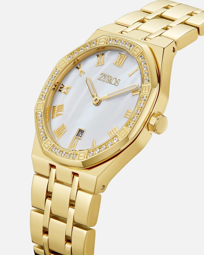 Women's watch with a gold-tone steel strap