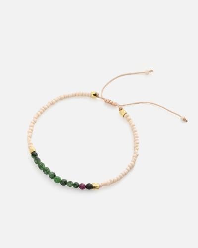 Women's bracelet in beige and green