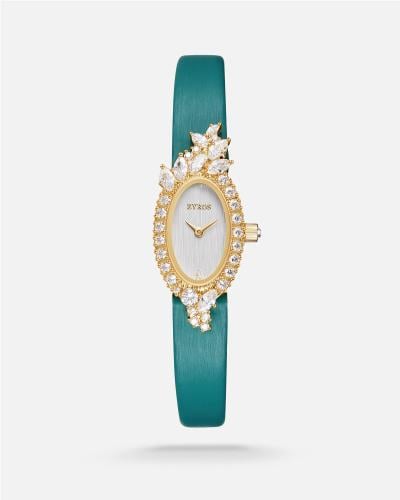 The Nagham women's watch expresses you with its turquoise leather strap.