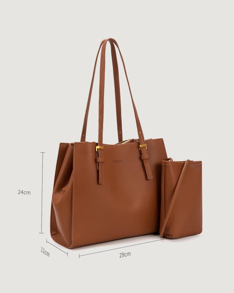 Women's bag with a classic design in brown