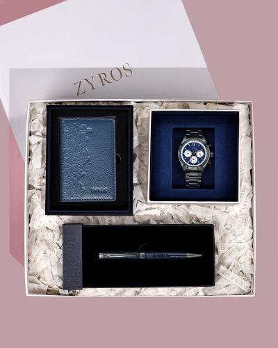 A royal men's set suitable as a gift; the watch is gray.