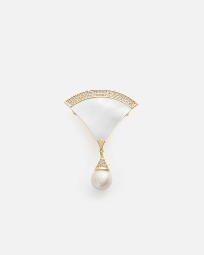Elegant women's brooch in gold