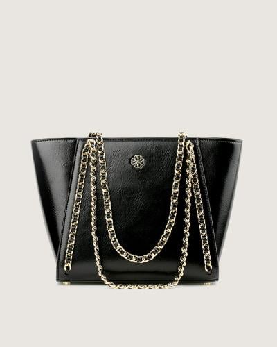 Women's black leather bag