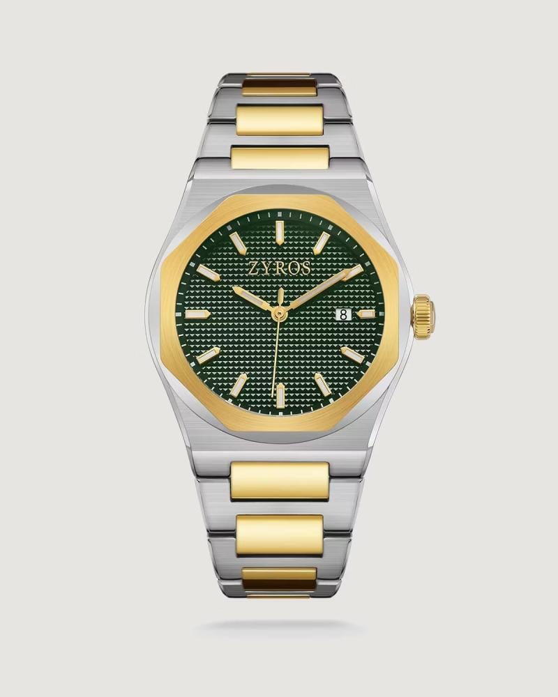 Men's watch with a silver steel strap