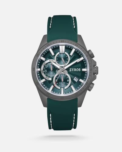 Saif men's watch with a green rubber strap