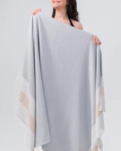 gray beach towel
