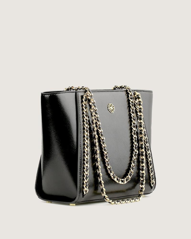 Women's black leather bag