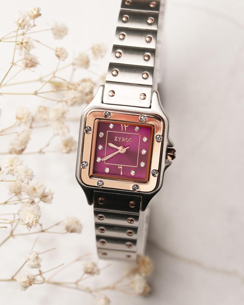 Women's watch with a silver steel strap