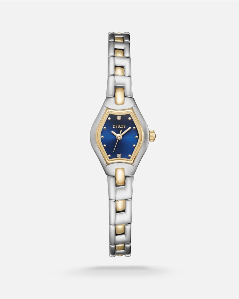 Women's watch with a gold and silver stainless steel strap