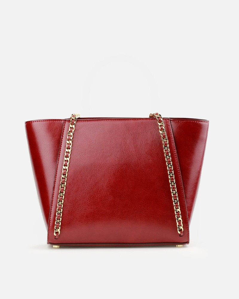 Women's leather bag in Oud color
