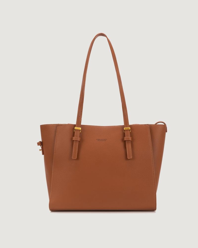 Women's bag with a classic design in brown