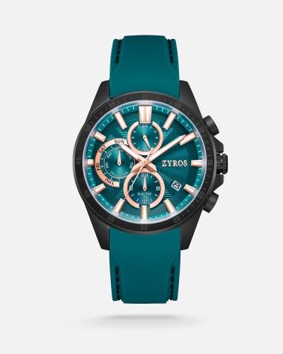 Saif men's watch with a blue rubber strap