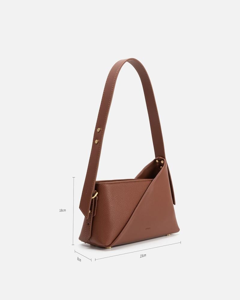 A bag like a geometric masterpiece in brown
