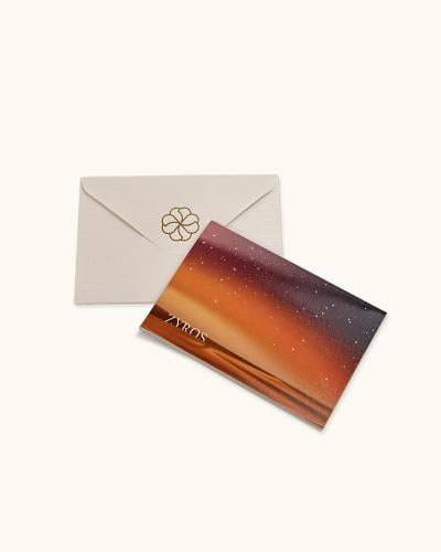 A gift card describing the beauty of the desert sands