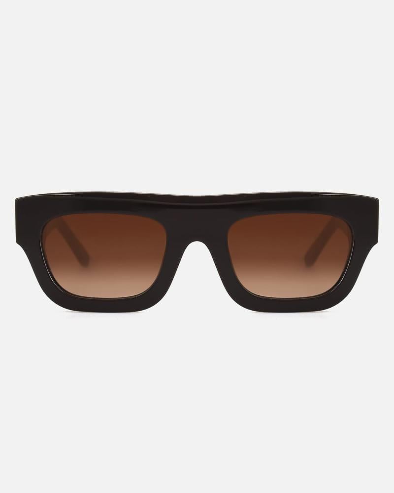 Women's Geometric Wide Frame Sunglasses Brown