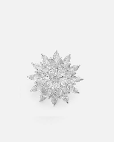 Women's brooch with a unique design in silver