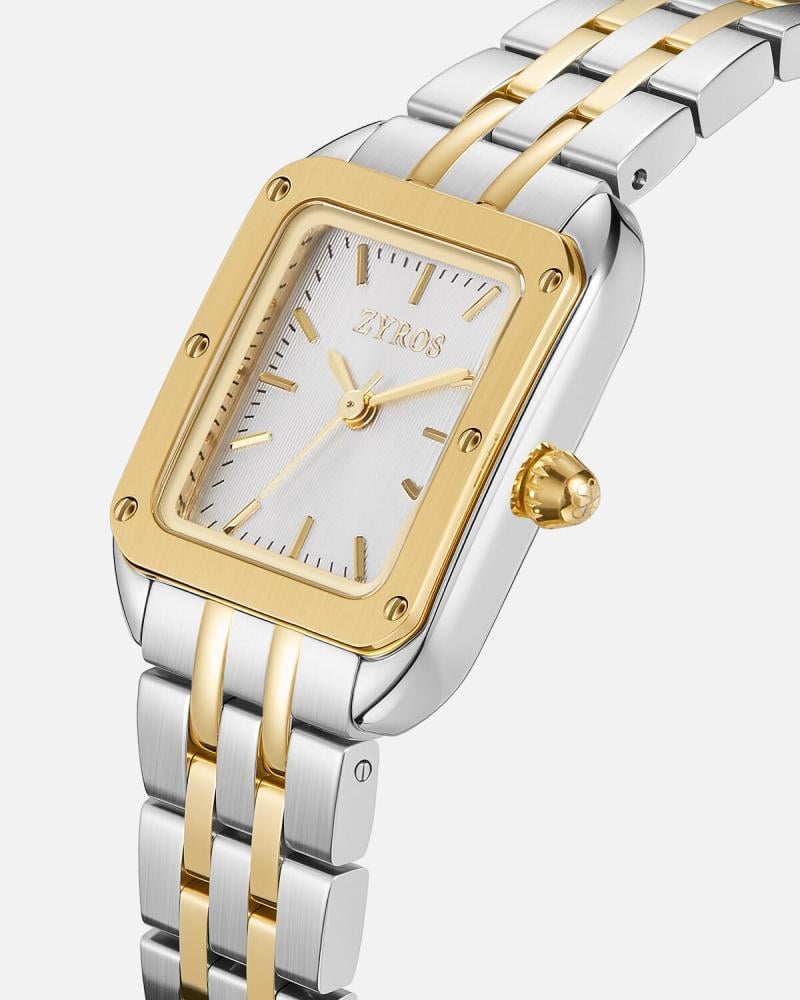 Muzn women's steel watch in gold and silver