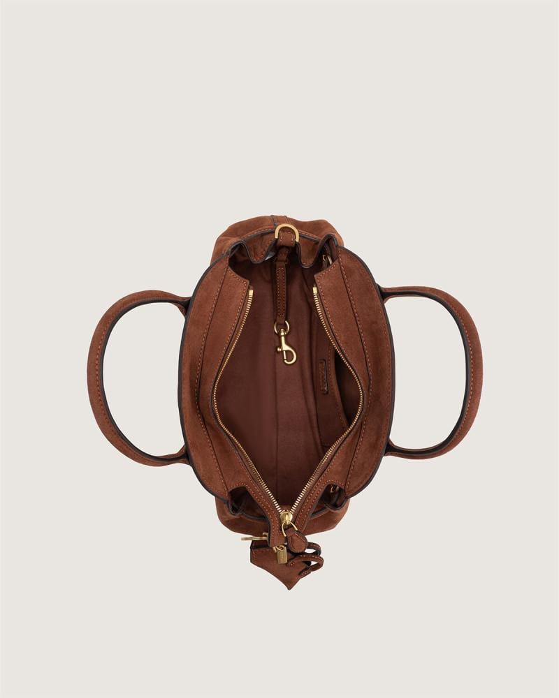 Mia women's leather bag in Brown|Zyros Official Website - Zyros