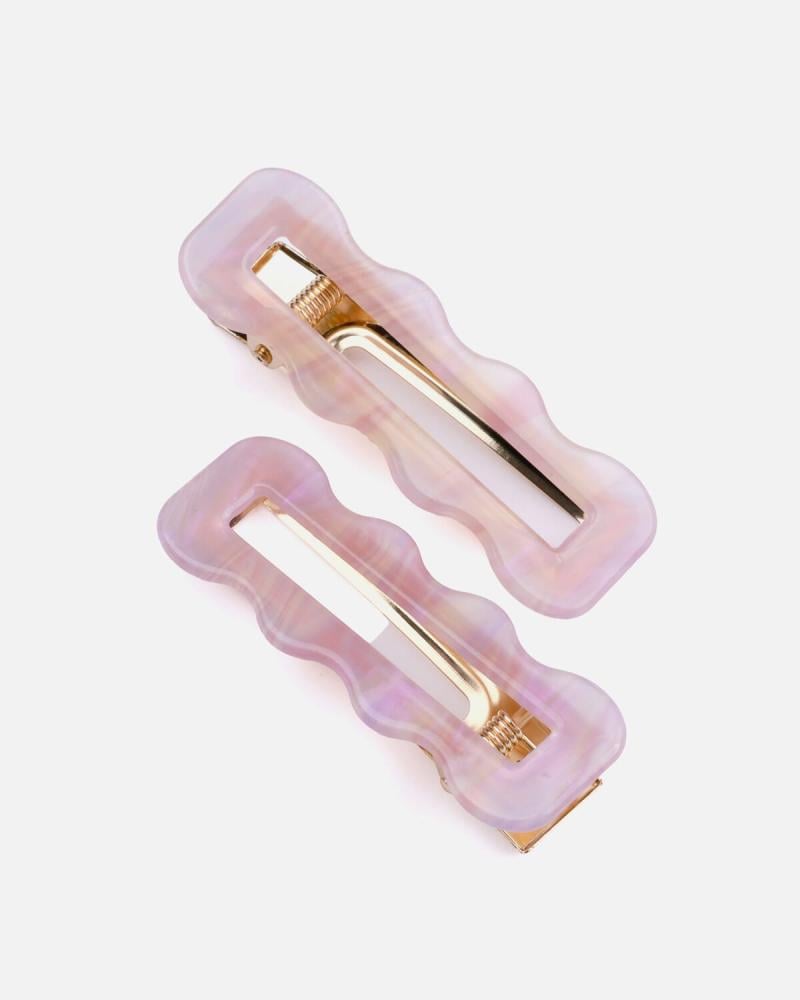 مشبك للشعر بلون وردي وذهبي