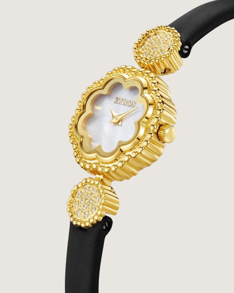 ساعة نسائية بسير من الجلد بلون أسود