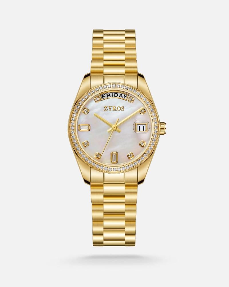 Women's watch with a gold-tone steel strap | Zyros