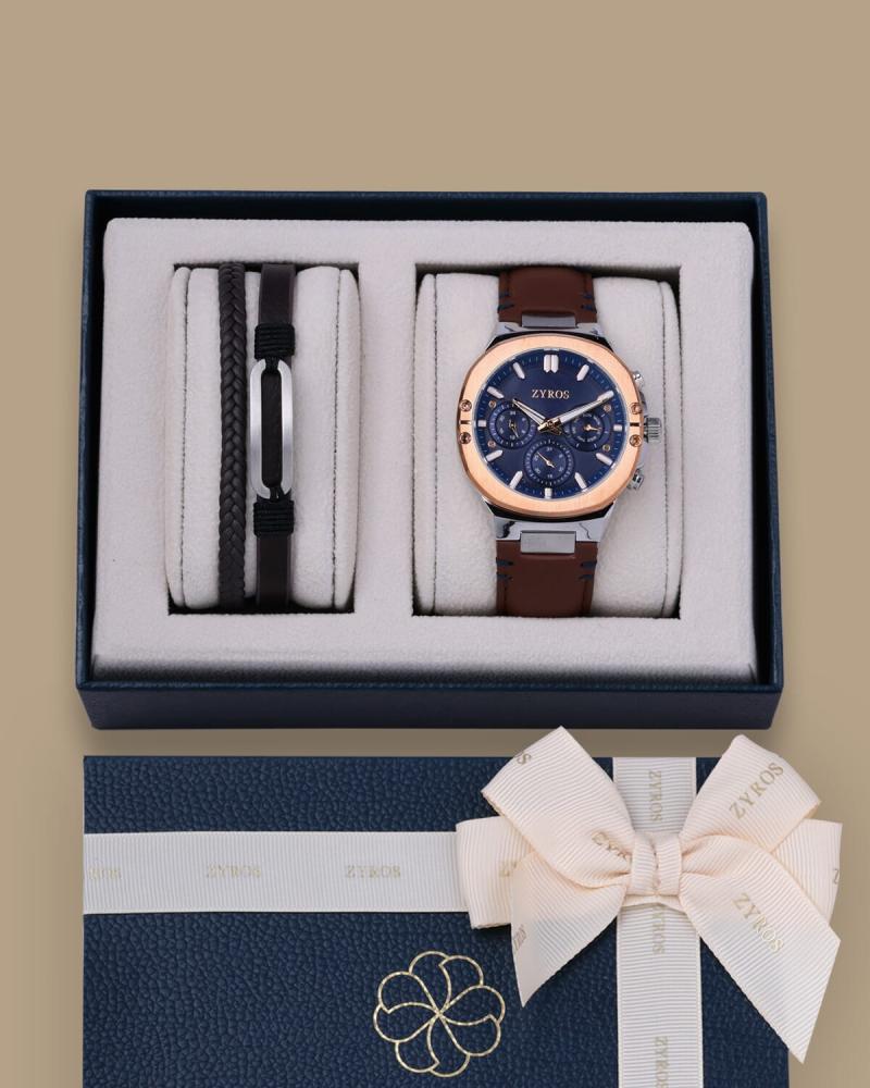 طقم هدايا رجالي ملفت ساعة واسوارة