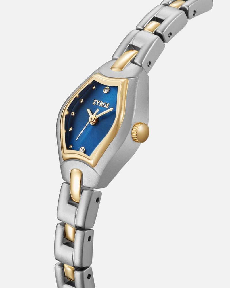 Women's watch with a gold and silver stainless steel strap