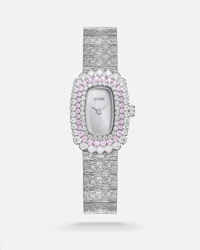Women's watch with a striking design in silver