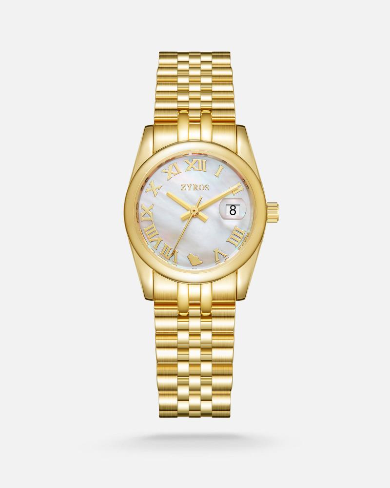 Women's watch with a gold-tone steel strap