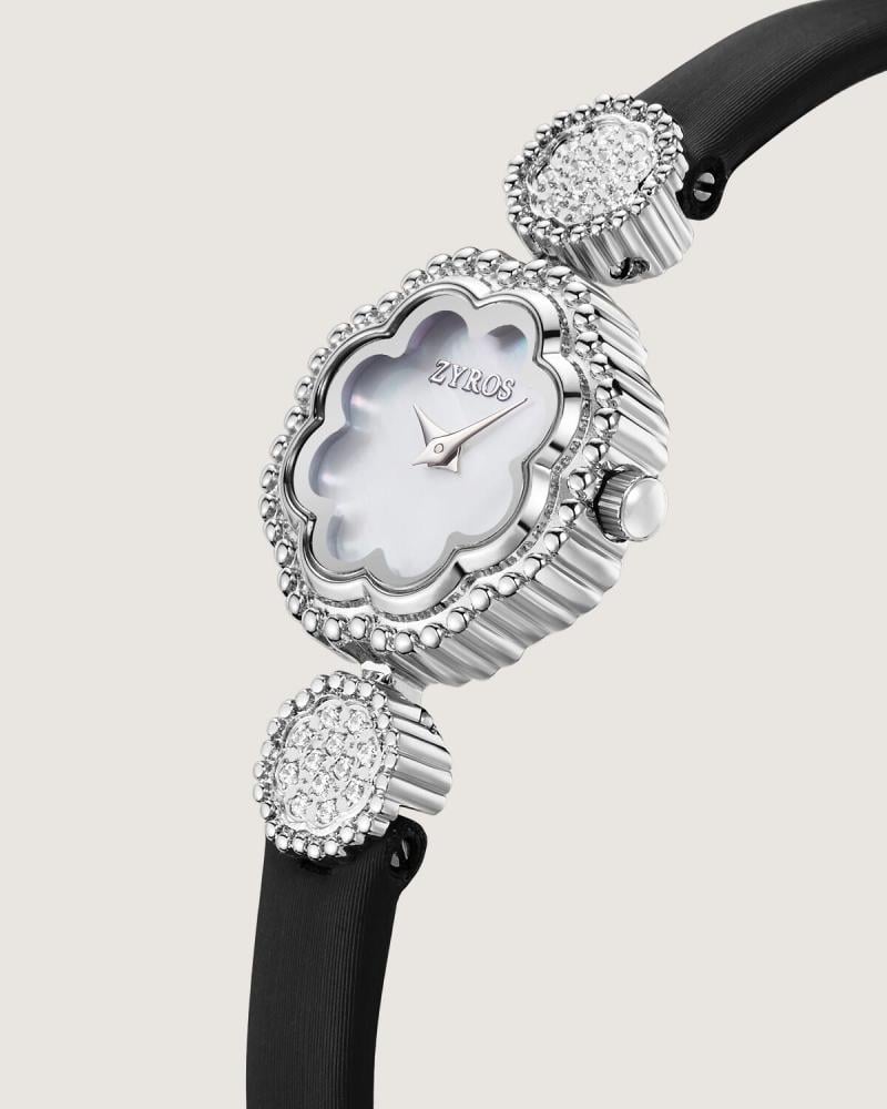 ساعة نسائية بسير من الجلد بلون أسود