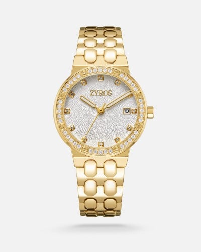 Women's watch with a gold-tone steel strap