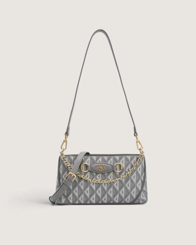 Women's everyday bag in gray leather