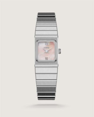 Ruba women's watch with a square silver dial