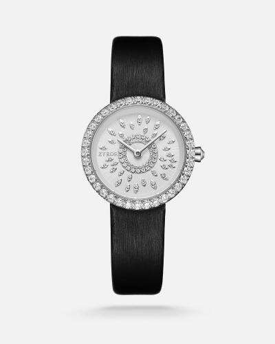 Women's luxury leather watch in black