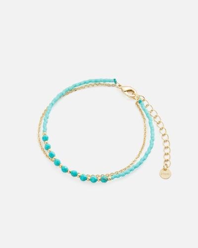 Women's bracelet in gold and turquoise
